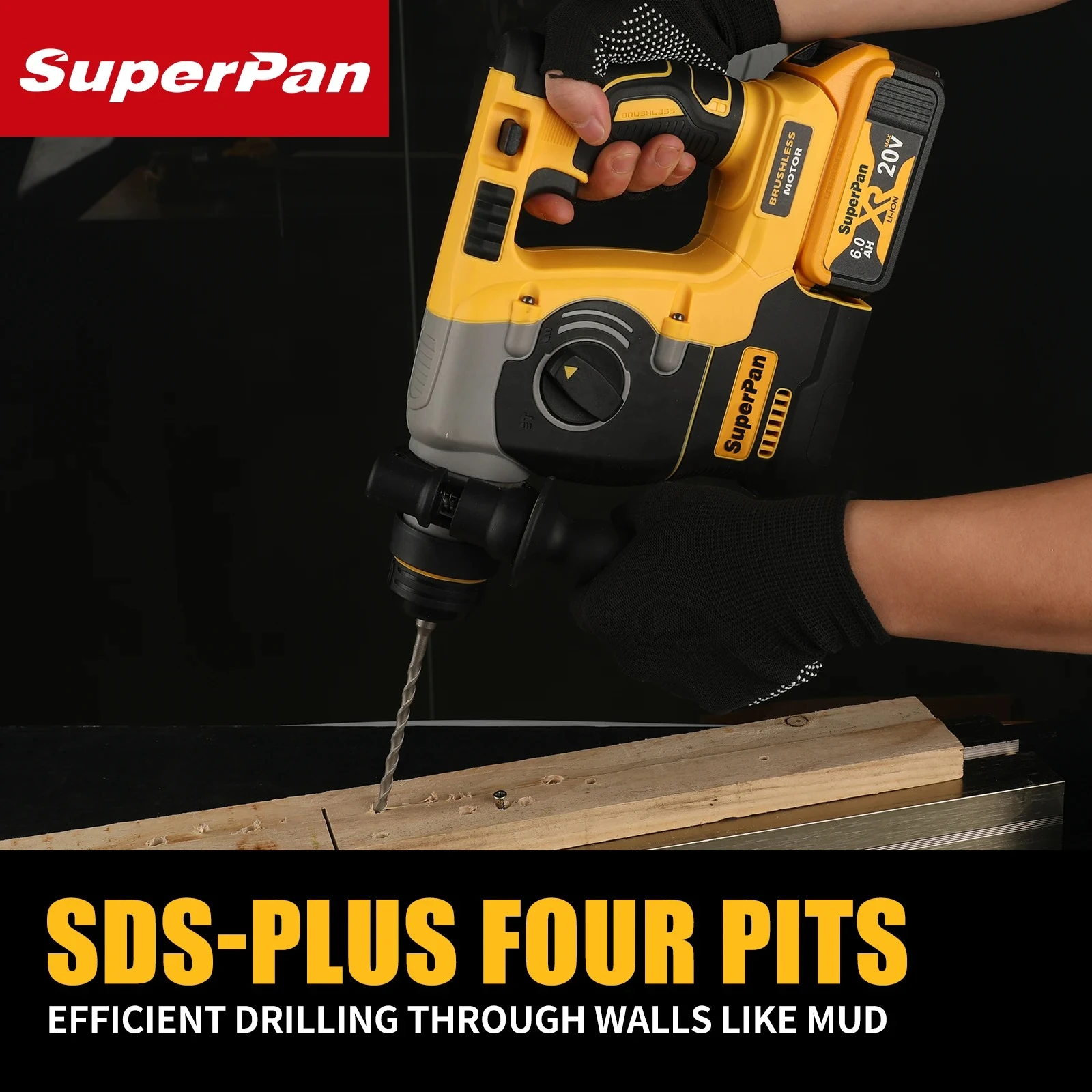 

SuperPan DCH273 High Performance Rotary Impact Drill 20V 1100rpm 4600bpm Camper Van Multi-Tool for DeWalt 20V battery pin