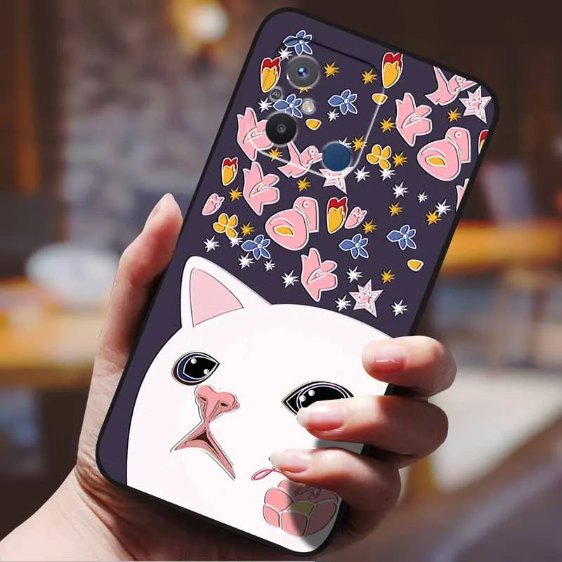 3D Printed Case For Xiaomi Redmi 12C 11A Flower Emboss Coque Shell Soft Silicone Phone Back Cover Shield Redmi 12 C 11 A Funda