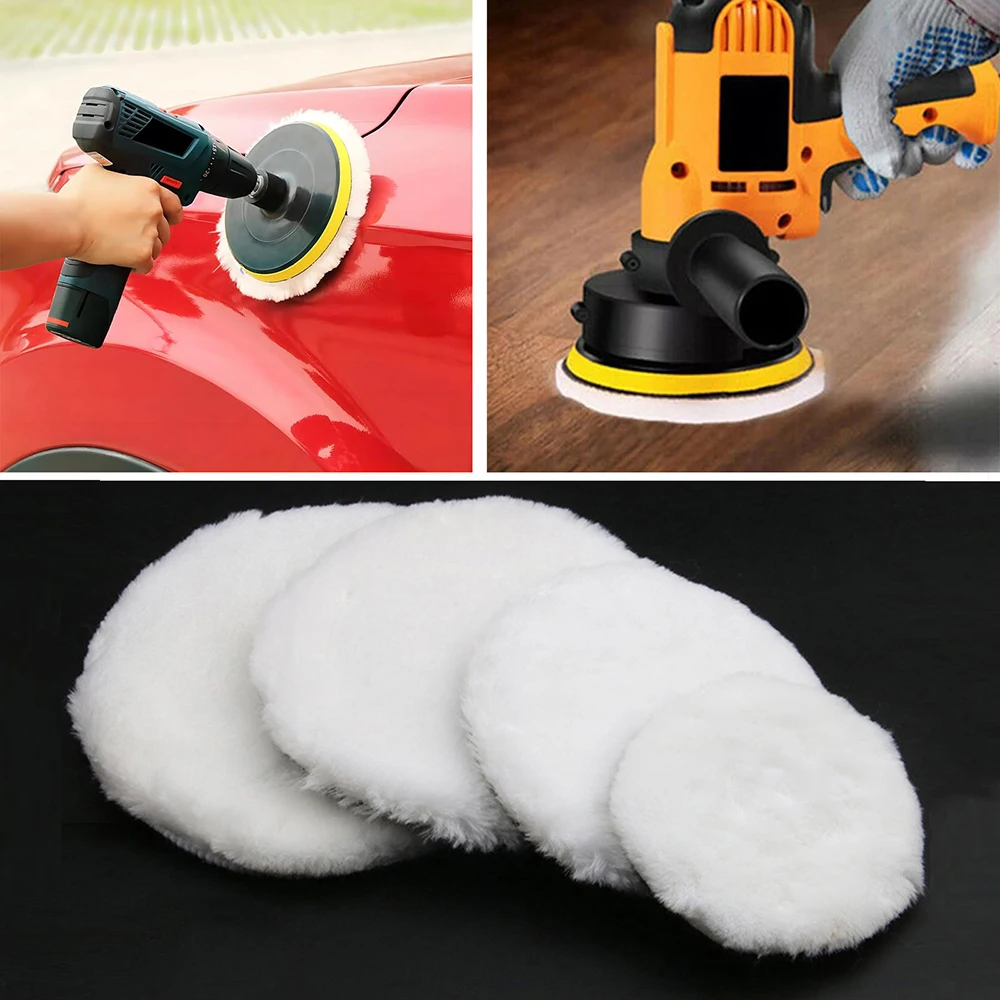 

Wool Polishing Disc Car Waxing Polishing Buffing 100mm/125mm/150mm/175mm Car Paint Care Polisher Pads Auto Washing Accessories
