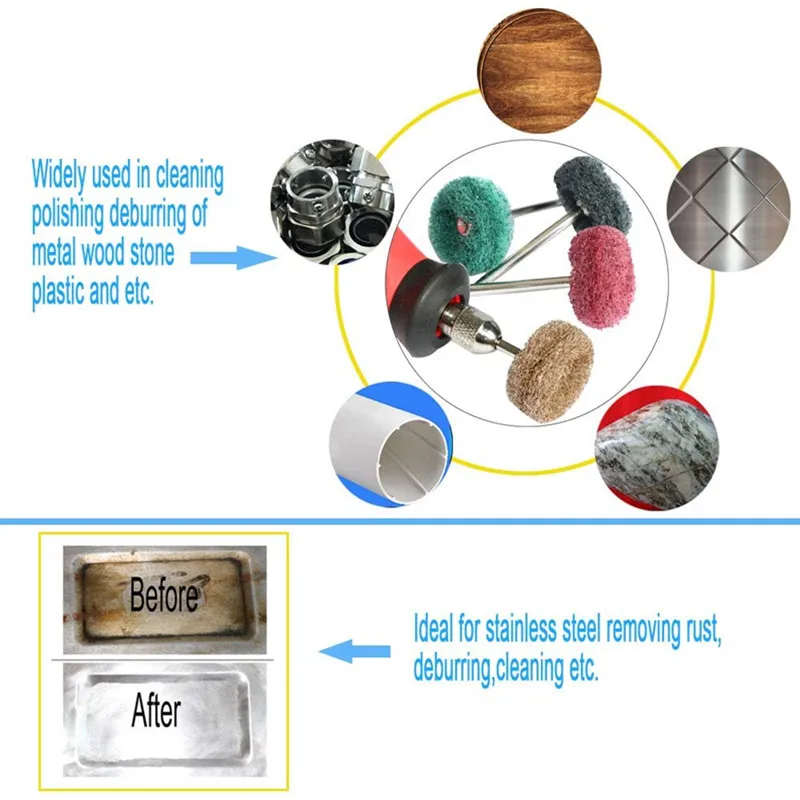 Imagem -04 - Nylon Lustro Polimento Roda Mini Broca Escova Abrasiva Dremel Rotary Tool Acessórios Grupo mm 2.35 mm Shank 10 Pcs