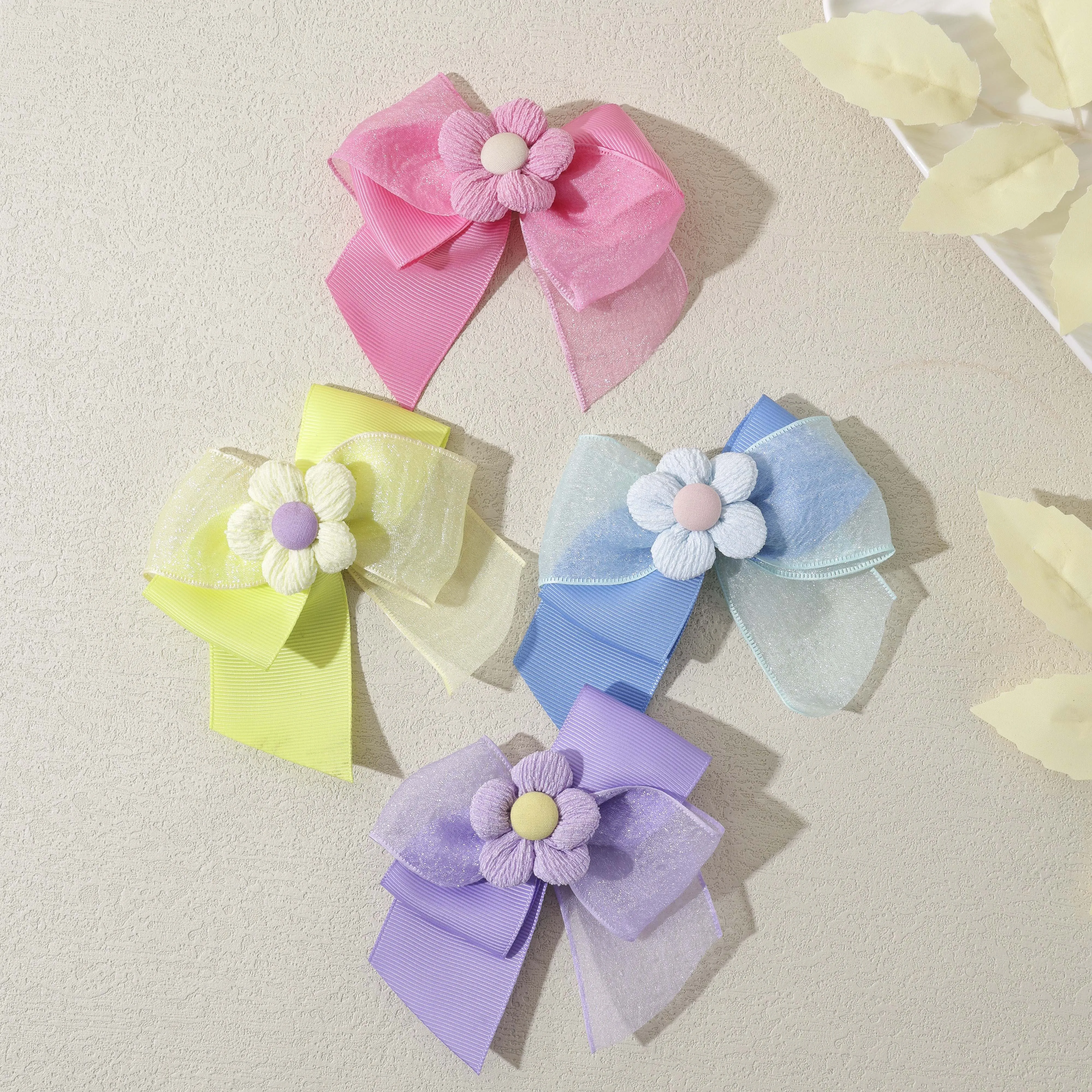 

Mini Satin Ribbon Bows Girls Hair Pins Cute Flower Alligator Clips Handmade Boutique Barrettes Children Hair Accessories
