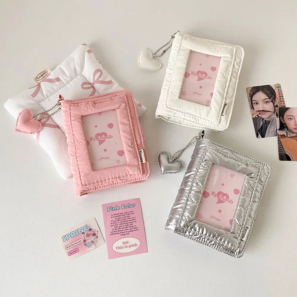

Loose-leaf Binder Korean Photocard Holder With Heart Keychain Hanging Decoration Idol Card Display Protector Idol Photo Card