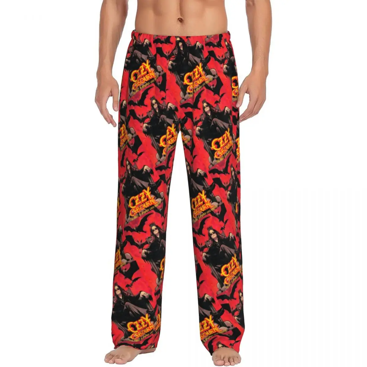 

Custom Printed Men Ozzy Osbourne Pajama Pants Prince Of Darkness Sleepwear Sleep Lounge Bottoms with Pockets