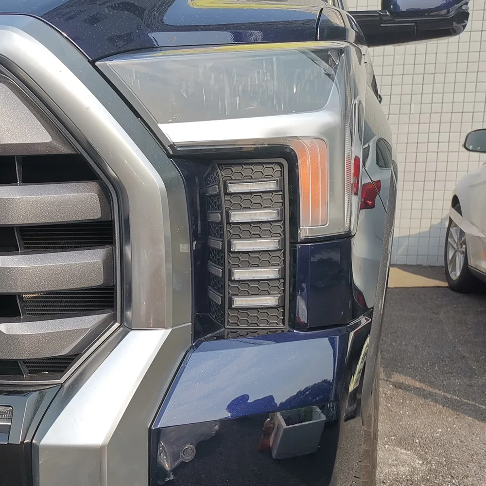 Toyota Tundra Sequoia 2022-2023 자동차 전조등 어셈블리 업그레이드 동적 LED 주간 러닝 라이트 도구 액세서리