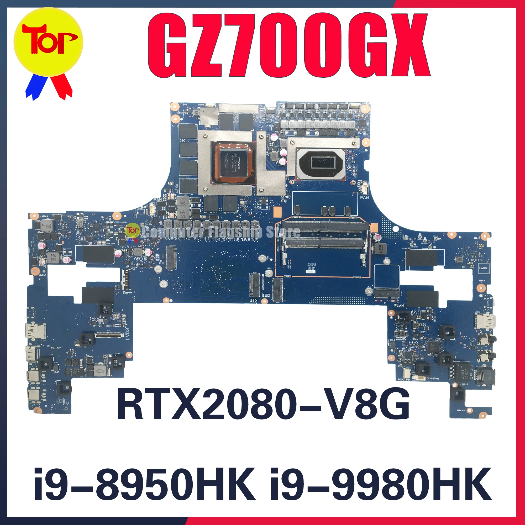 

KEFU Mainboard For ASUS GZ700GX GZ700G AZ700G AZ700GX Laptop Motherboard i9-8950HK i9-9980HK RTX2080-V8G 100% Test OK