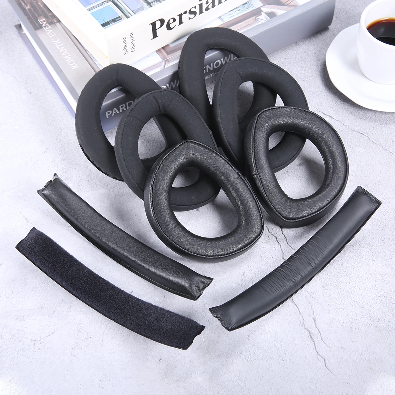 Replacement Ear Pads Cushions Headband Kit for Sennheiser HD700 Headphones Head Beam Memory Foam Earmuffs Ear Cushion