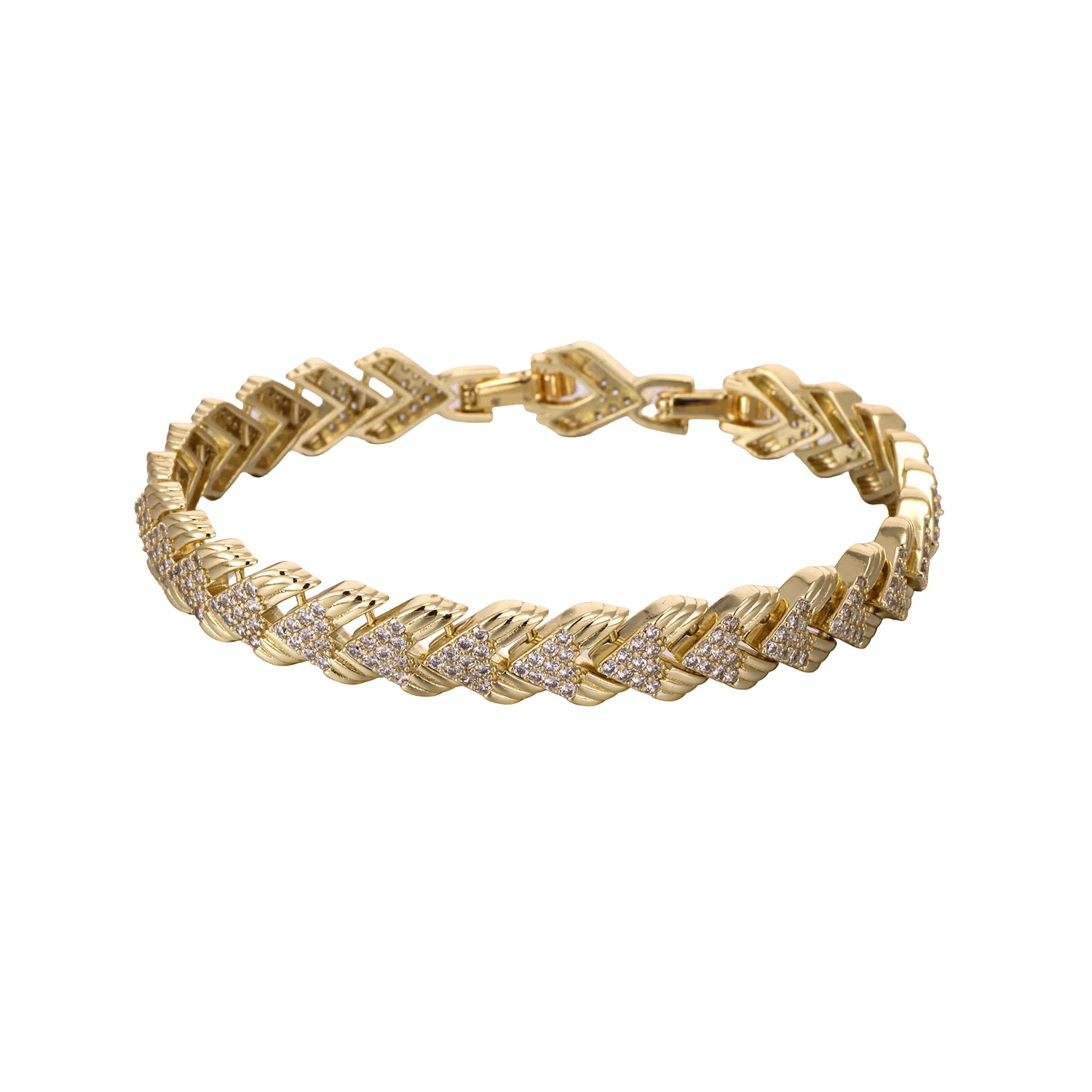 Nidin Luxus-Armband mit glänzenden CZ-Kristallen, Pfeilform, V-förmige Pfeilspitze, Handgelenkkette, eleganter Hochzeitsschmuck für Frauen, Alltagskleidung – Detail 7