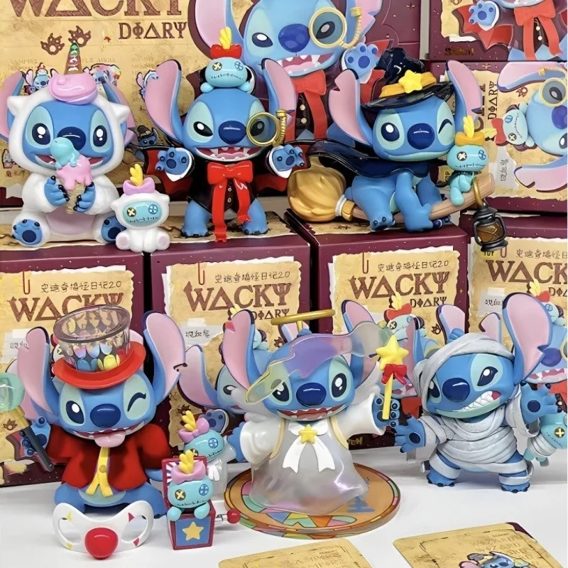 Figurines d'action Disney Stitch en PVC, ornements de gâteau amusants pour journal intime, Collection de décoration, jouets pour enfants, cadeaux de noël