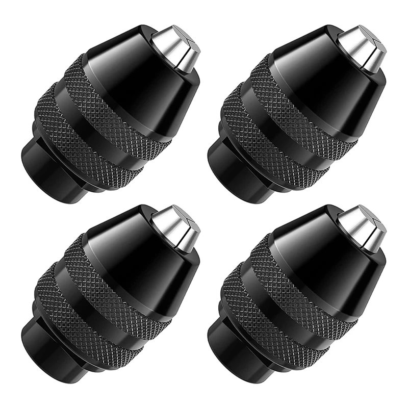 4-Pack Keyless Chuck 1/32 Inch To 1/8 Inch Replacement 4486 Drill Keyless Bit Chuck Shank Rotary Tool Quick Change