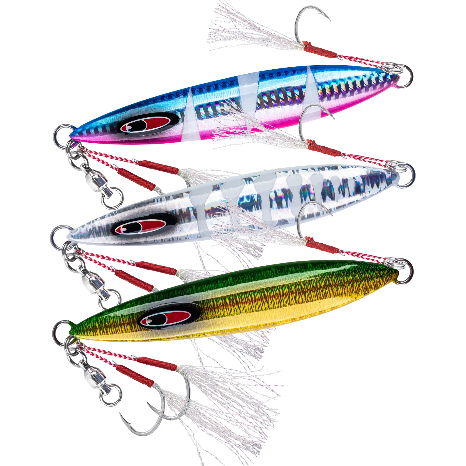 Goture Slow Jig Metal Spoon Fishing Lure 40g 50g 60g Luminous Lead Bait for Sea Dogtooth Tuna Yellowtail Salt Water Fishing Bait