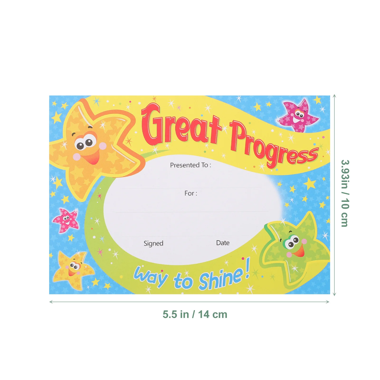 100 ورقة من شهادات جائزة الطالب، شهادات إنجليزية سميكة ملونة مطبوعة للإنجاز والإنجاز #5