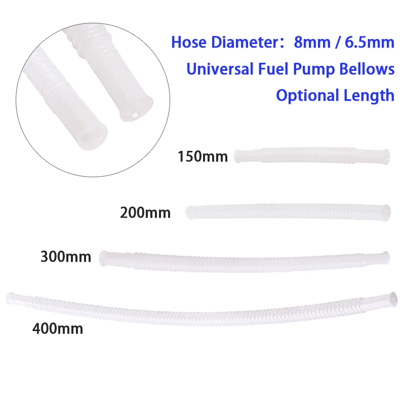 3pcs ID 8mm/6.5mm Universal Fuel Petrol Pump Hose Longth 15cm/20cm/30cm/40cm Plastic Nylon Corrugated Flexible Plastic Pipepipe