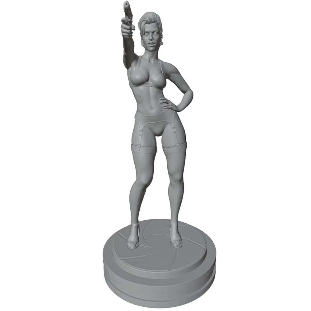 1/24  75mm Sexy Girl Resin Model Kits GK Miniature 3D Printed Gray Model Figurine DIY Doll Model Unassembled And Unpainted