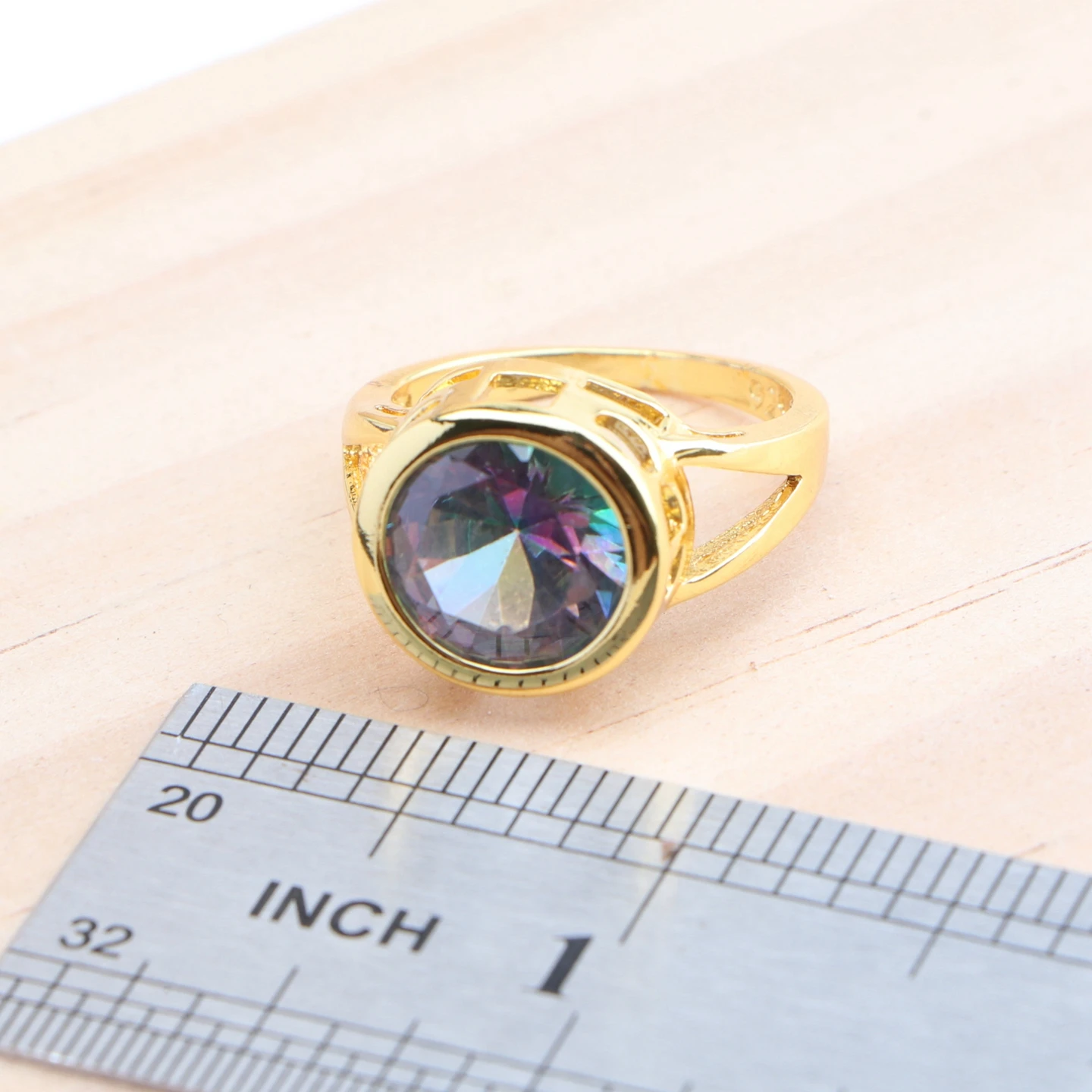 925 Silver Gold Color Jewelry Sets Magic Rainbow Zircon Bridal For Women Wedding Rings Bracelets Earrings Pendant Necklace Set
