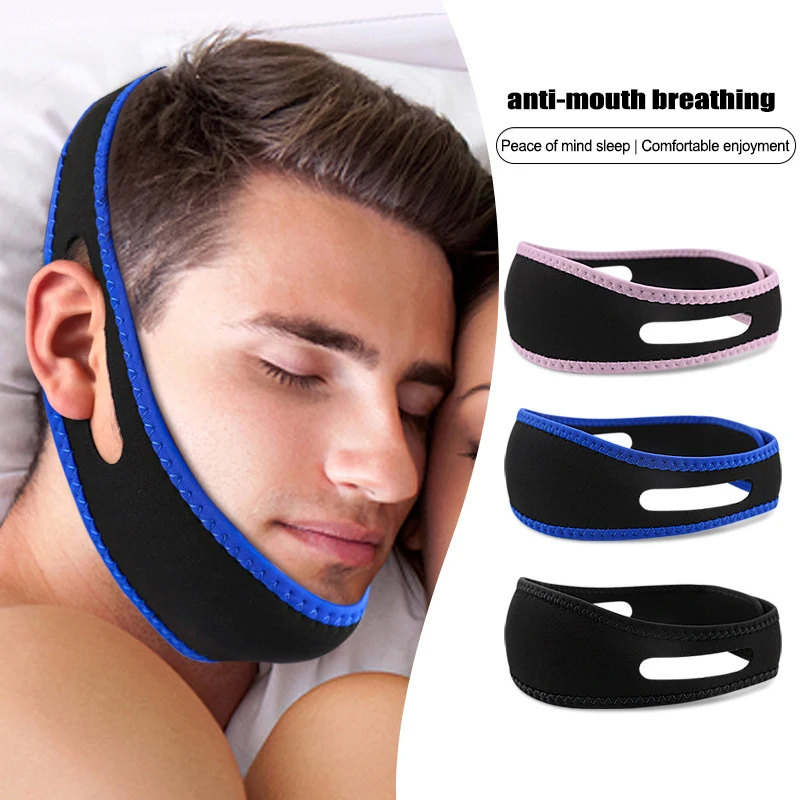 Elastic Anti-Ronco Chin Strap, Nylon respirável, Boca Respiração Banda, Cinto de Apneia, Melhorar a Ferramenta de Cuidados com o Sono