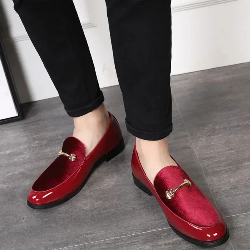 2021 Fashion Pointed Toe Dress Shoes Men Loafers Patent Leather Oxford Shoes for Men Formal Mariage Wedding Shoes zapatos Hombre