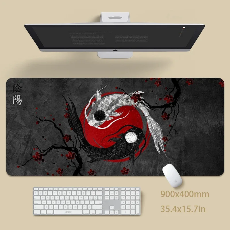 Fish Art Gaming Mousepad Computer XXLOffice Laptop Keyboard Pads Gamer Speed Carpet Table Mat Desktop Mousemat Rubber Mouse Pad