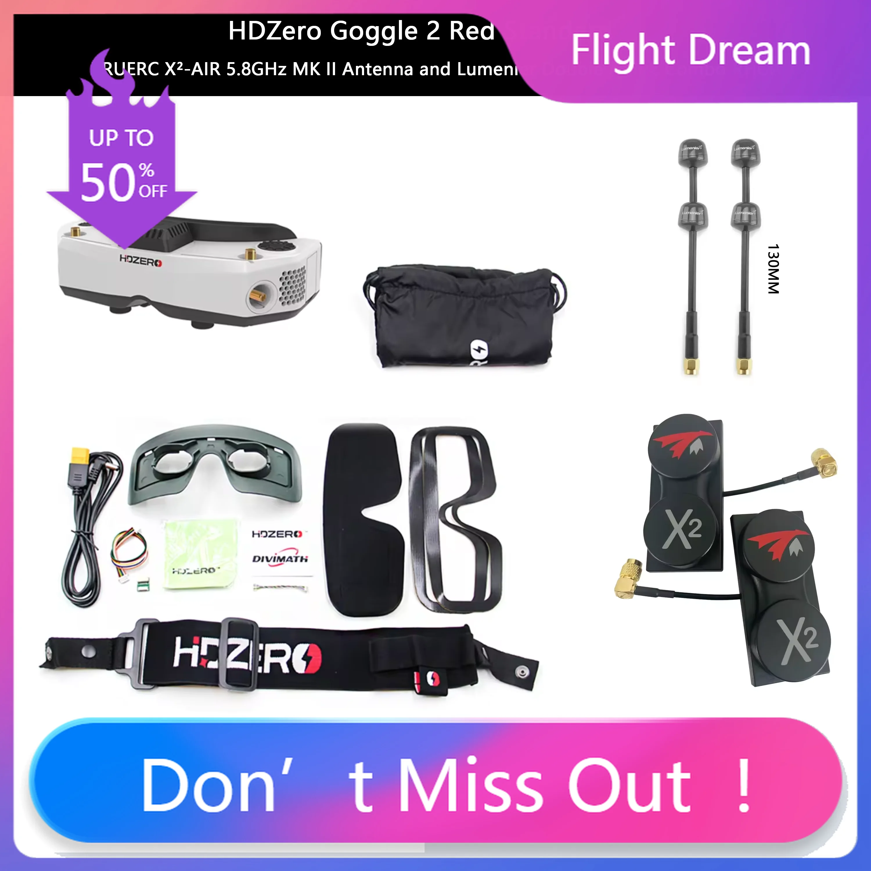 

Очки NYHDZero Goggle 2 HD с цифровой передачей видео, низкой задержкой и настраиваемыми линзами