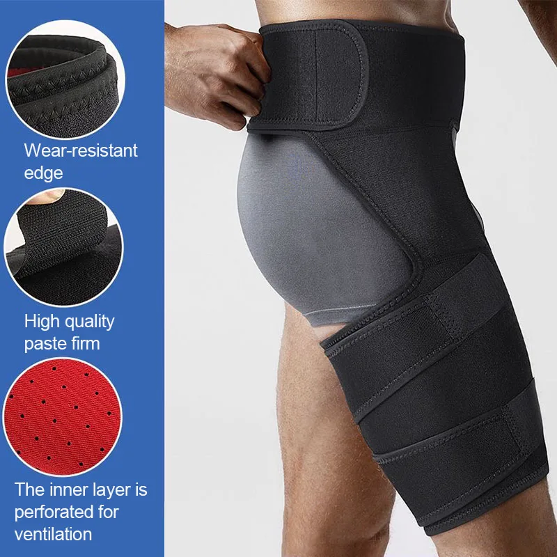 Hip Joints Groin Wrap Brace Protector Belt-Hip Brace Thigh Compression Sleeve-For Hip Pain Relief, Sciatica,Quad Muscle Strains