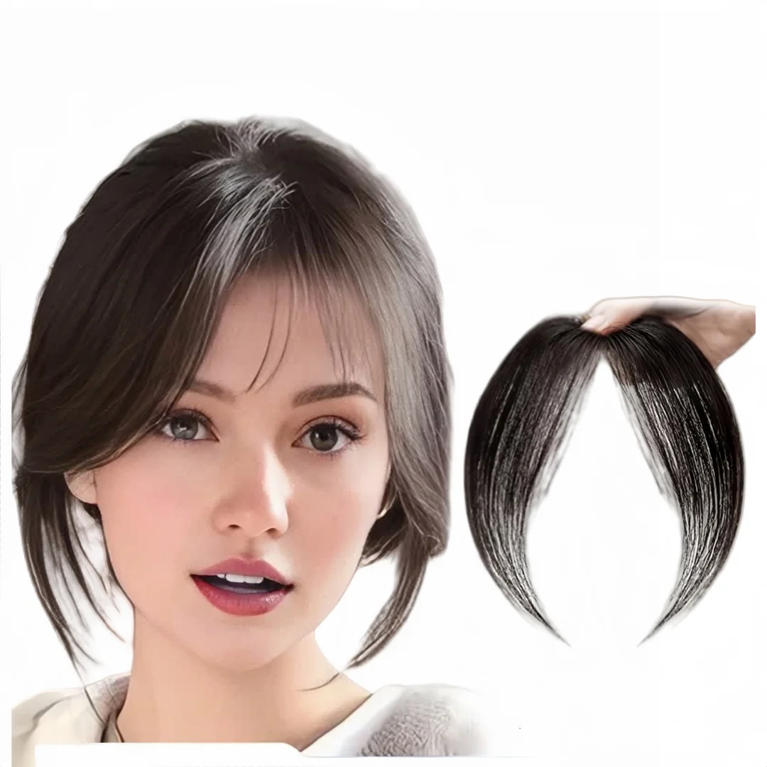 Flequillo de cabello humano Anemone, 100% flecos de cabello Natural para mujer, accesorios para el cabello, Clips frontales invisibles en flequillo falso