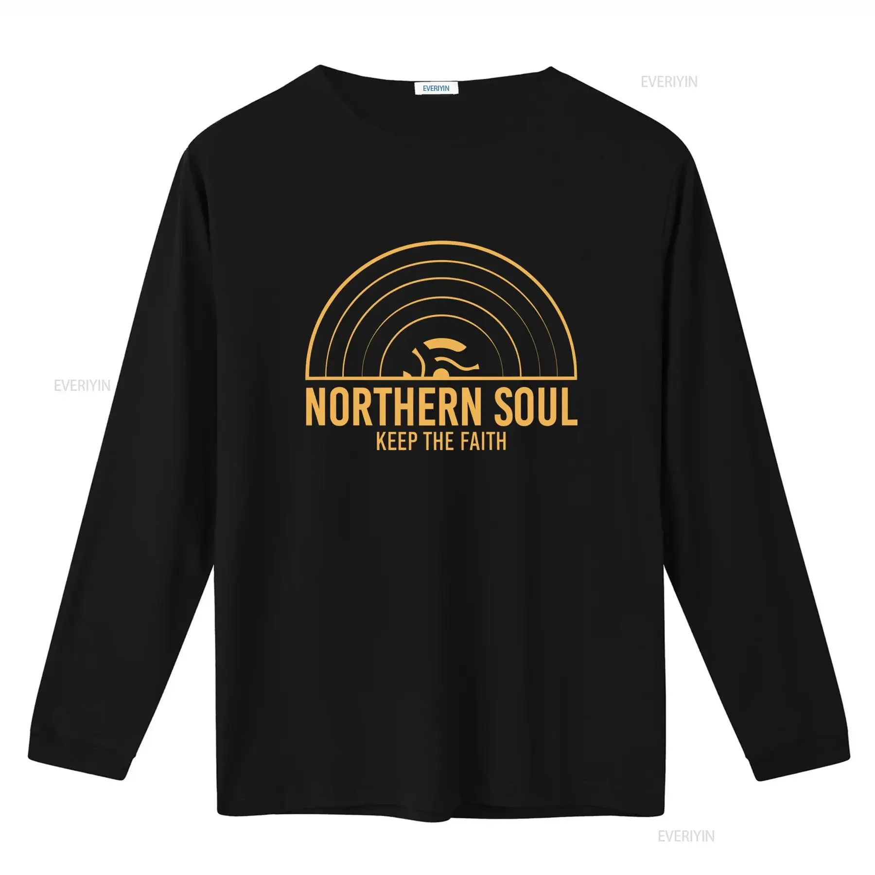 Northern Soul Keep The Faith Record Orange Logo Men's T Shirt Retro Style High Quality Print Perfect for Music Lovers vintage
