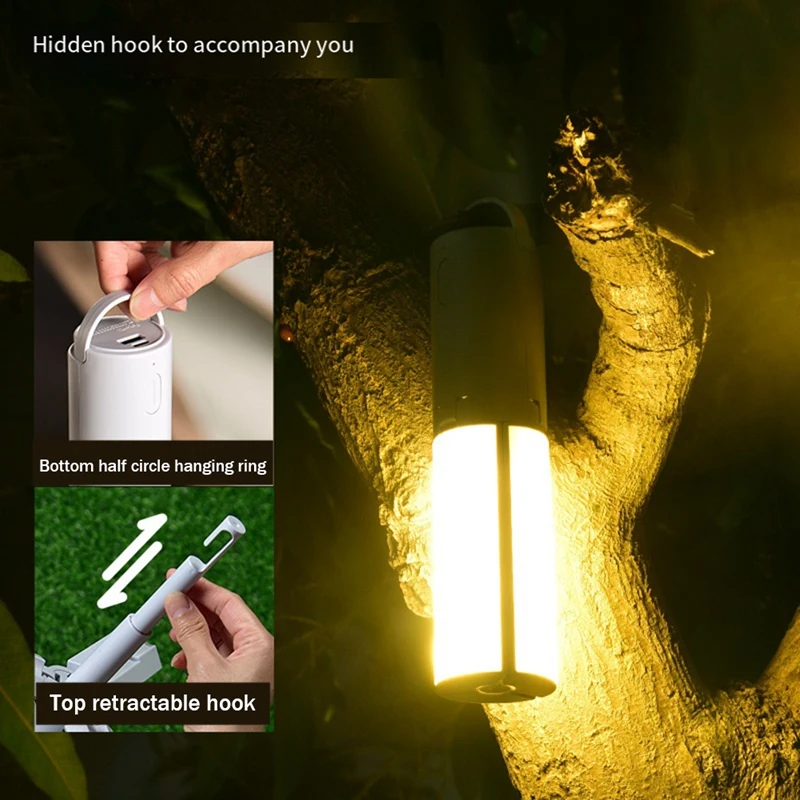 Camping Lights Collapsible 3-Mode LED Light, Ultra-Bright & Compact, Power Bank Option, Perfect