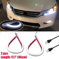 6000K White LED Strip DRL Lights For 2013 2014 2015 Honda Accord Headlight EvenIlluminating Daytime Running Retrofit Kit 12V 2Pc