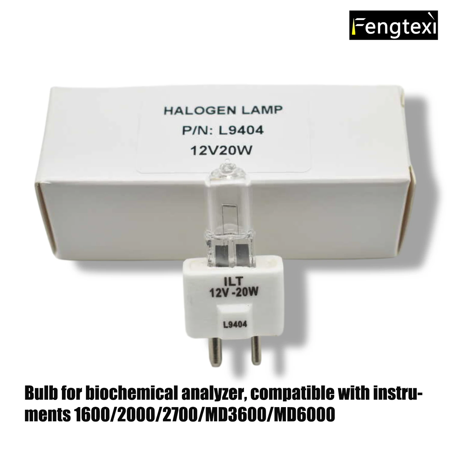 L9404 12V 20W Halogen Lamp for Automatic Biochemical Analyzer Bulb Compatible with Instrument Models 1600/2000/2700/MD6000