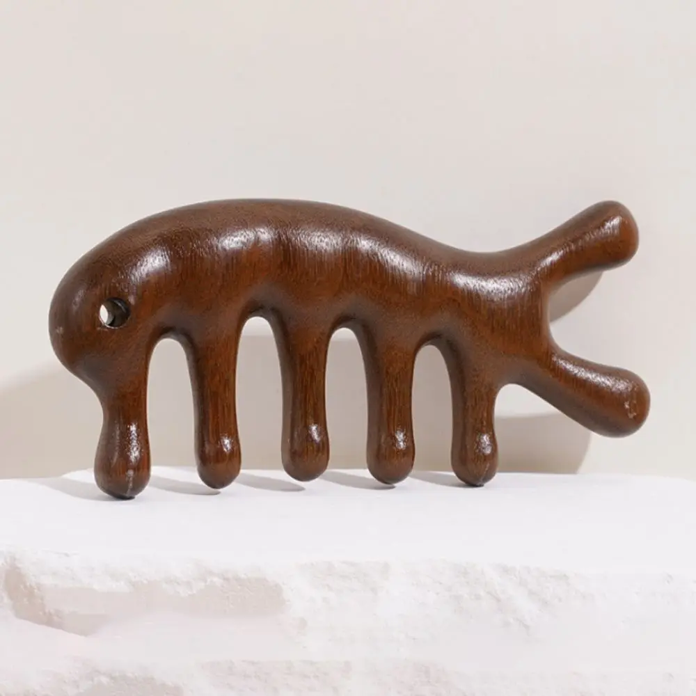 مشط تدليك ميريديان بخمسة أسنان معلق متعدد الوظائف لتدليك الرأس بأسنان واسعة يساعد على الدورة الدموية #6