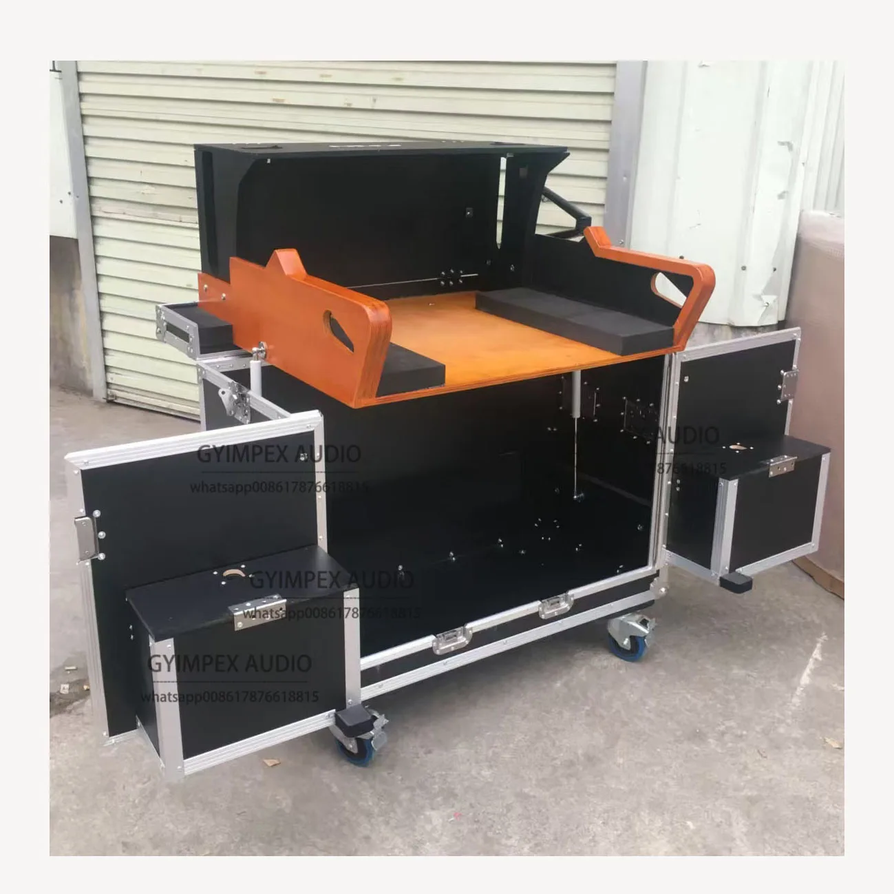 Mixer Flight Case, 9mm Birch Plywood Road Case with Casters, Hydraulic Console Rack for Y-DM7 and Y-DM7C, Heavy Duty Mixer Box