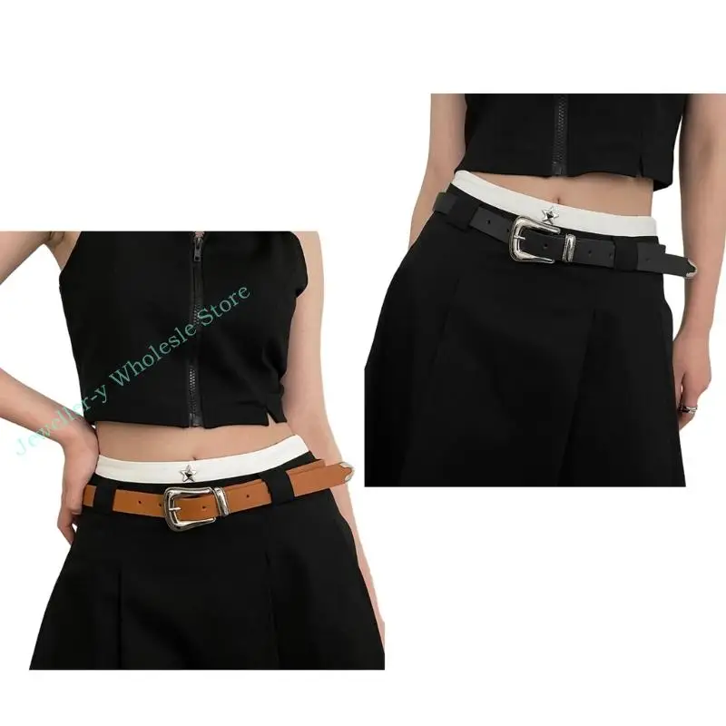 R7UF Girls Waist Belt Women PU Leathers Waistband Girl Waistbelt Clothing Accessories