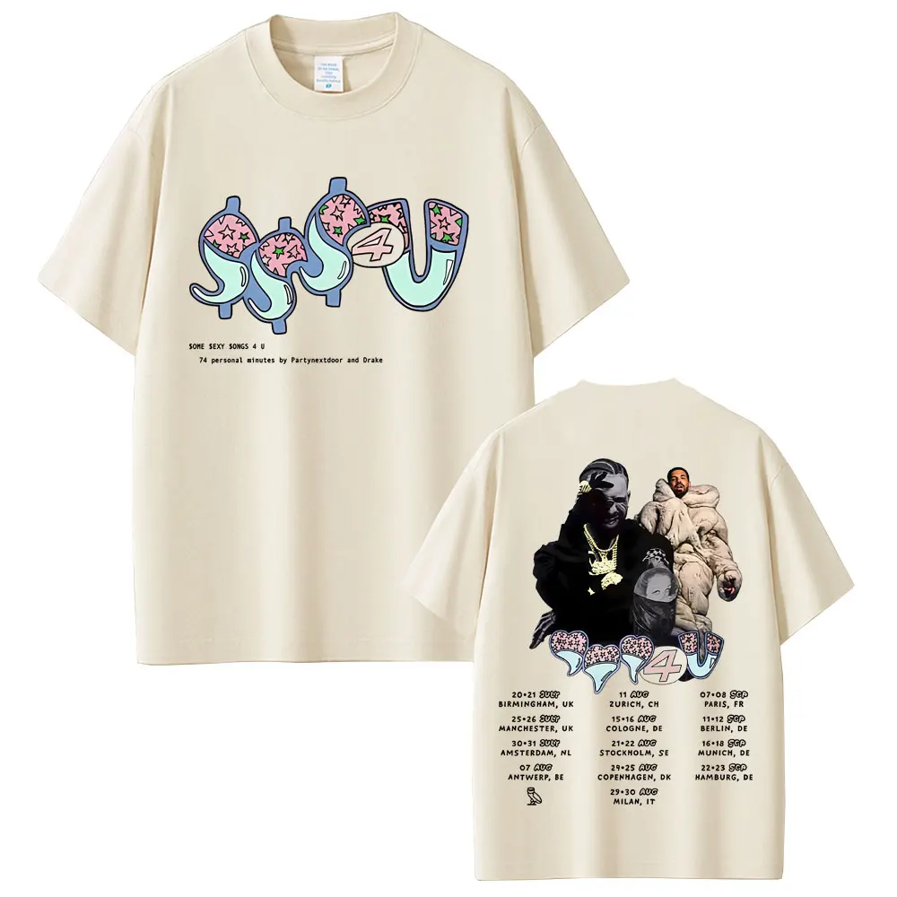 

Rapper Partynextdoor with Drake Europe Tour 2025 T-shirt Men Women Hip Hop Fashion Pop Music T Shirts Male Casual Vintage Tshirt