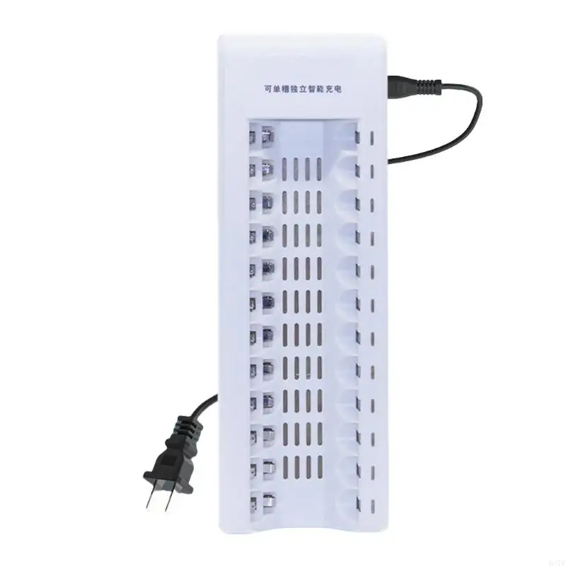 H37F Universal 12Slot Battery for AA and 3A Batteries Power Supply Quick Charging Capability Helpful LED