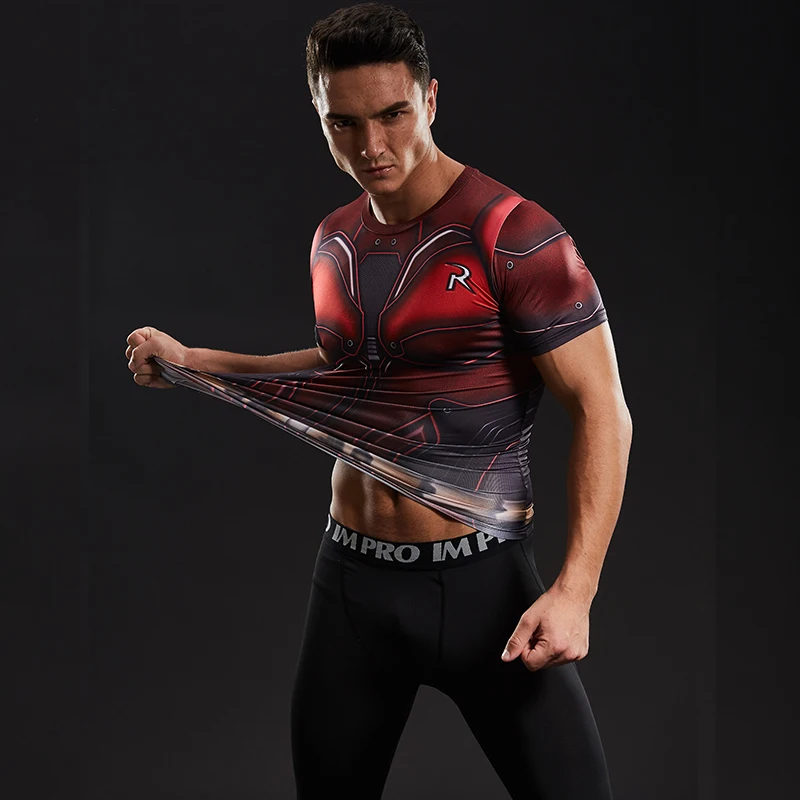 High Quality Polyester Men Running T Shirt Quick Dry Fitness Shirt Training Exercise Clothes Gym Sport Shirt Tops Lightweight