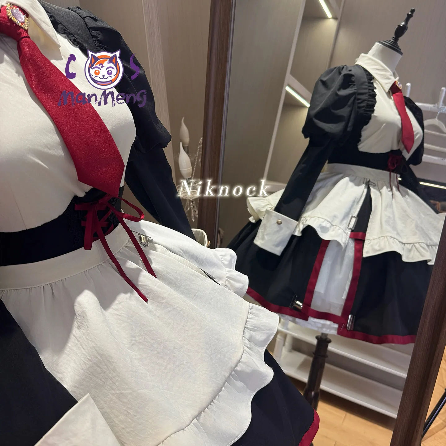 

Game When they cry 3 Yasuda Sayo Syanon Cosplay Costume Women's Sweet Maid Uniform Headwear Wig Halloween Party Lolita Dress