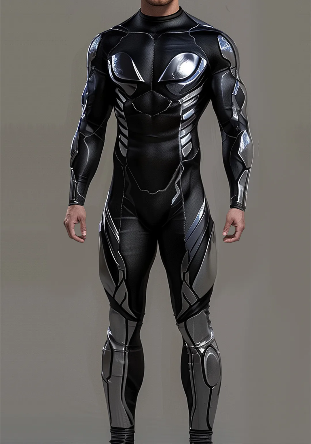 Mechanischer futuristischer Rüstungsanzug für Männer, cooler Krieger-Cosplay-Bodysuit, Kostüm für Halloween-Party-Auftritte, Zentai – Detail 10