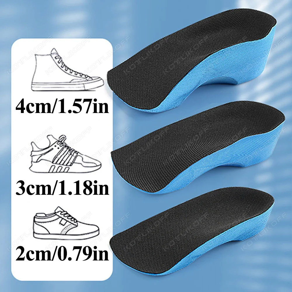 Unsichtbare Höhen-Einlegesohlen 2/3/4CM mit orthopädischen Fußgewölbestützen, halbe Einlegesohle, praktische Anwendung, neue atmungsaktive, langlebige Fußsohle
