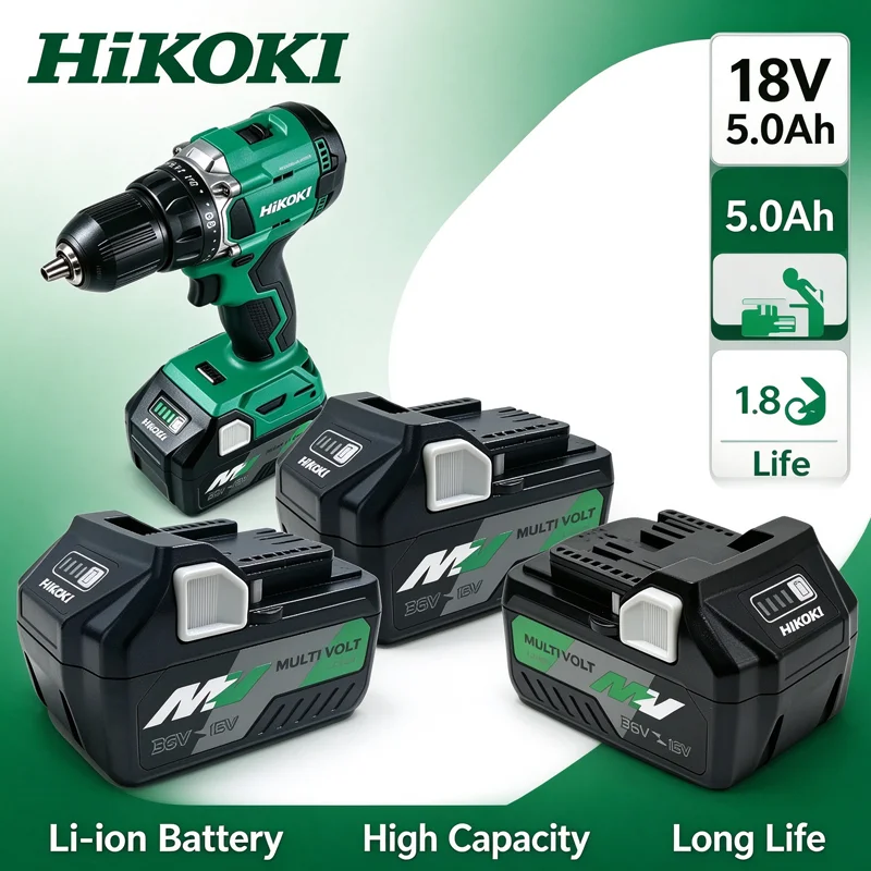 100%Original HiKOKI 5.0Ah/8.0Ah Battery,Low Self-discCharge And Efficient Runtime For 18V/36V Brushless Drills Repair jobs Tools