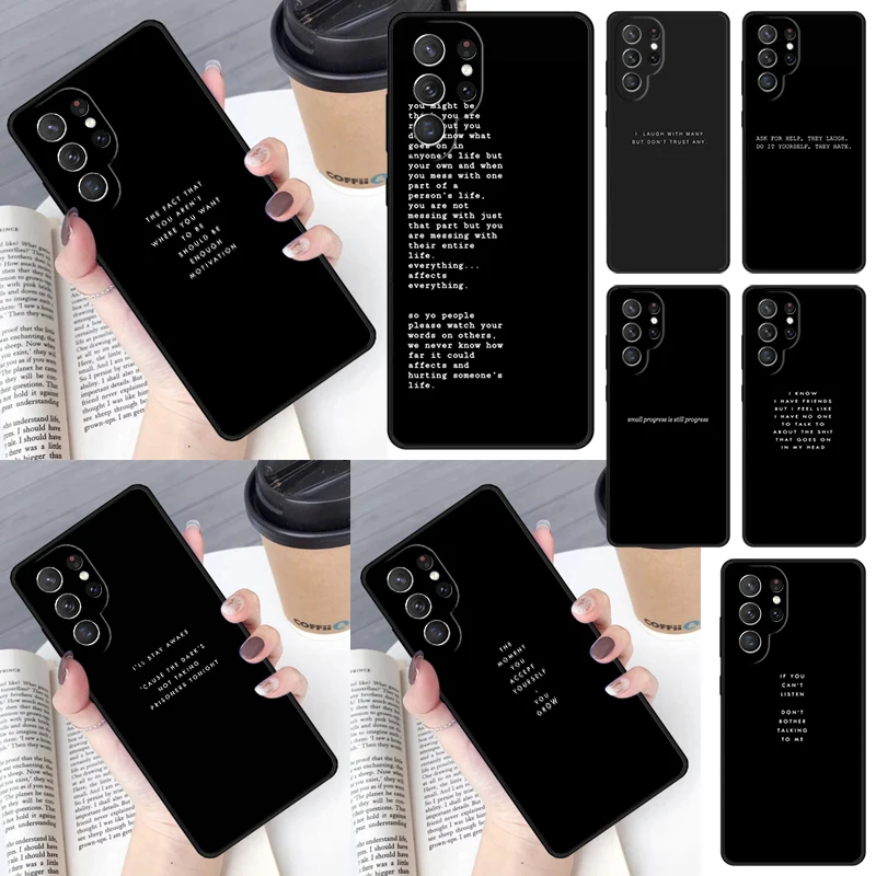 Aesthetic Minimal Quotes Cover For Samsung Galaxy S23 Ultra S22 S20 S21 FE S8 S9 S10 Plus Note 10 20 Ultra phone Case