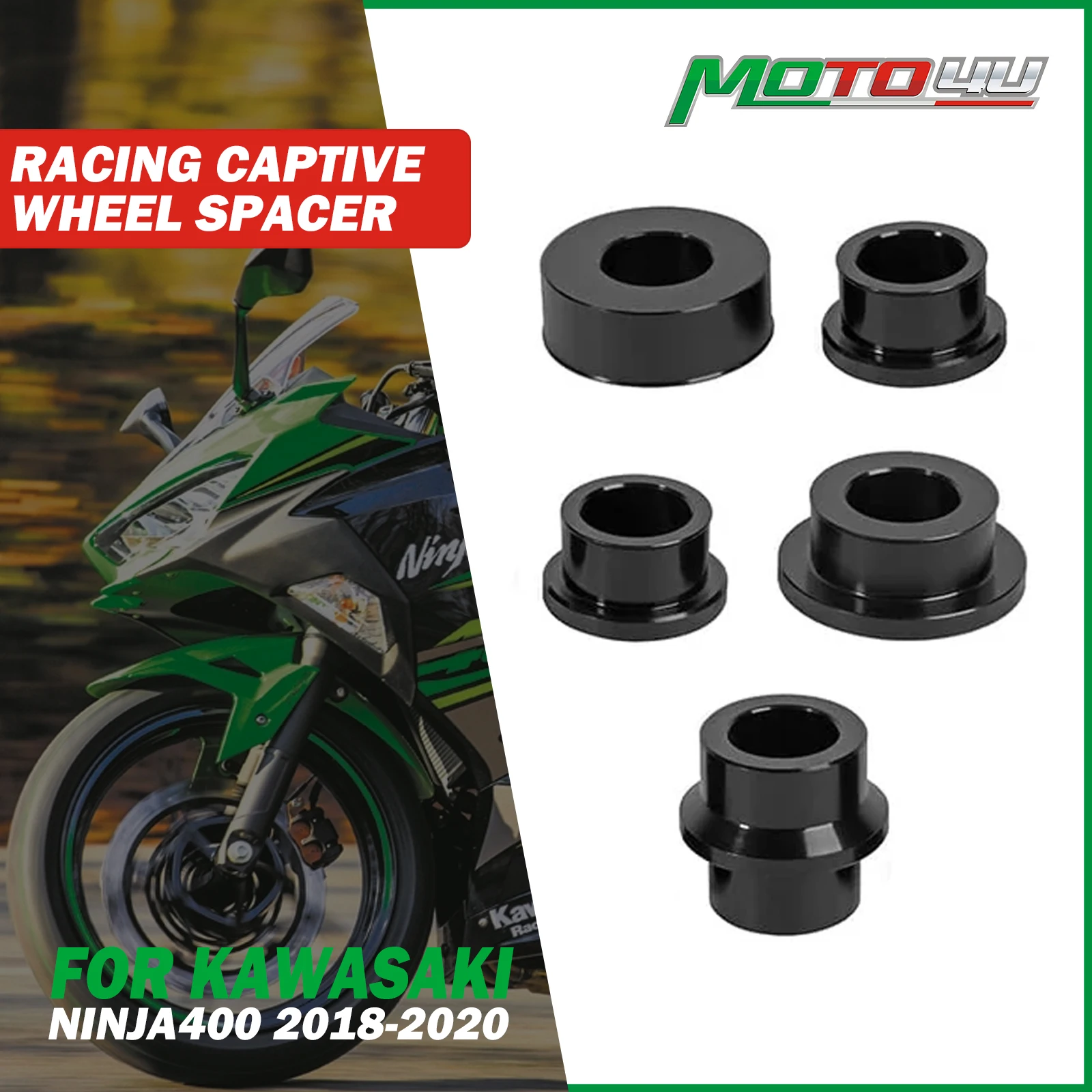 

For Kawasaki NINJA400 Ninja 400 2018 2019 2020 Racing Wheel Spacer Aluminum Motorcycle Accessories Driven Captive Spacer 5PCS