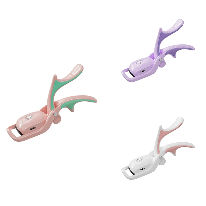 

Электрические бигуди для ресниц, Перезаряжаемый USB бигуди для ресниц с подогревом и гребнем, 3 режима нагрева, розовый