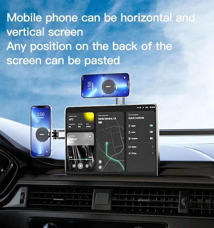 Magnetic car phone holder folding magnet cell phone holder car GPS support iPhone millet 360 ° rotatable holder multifunction