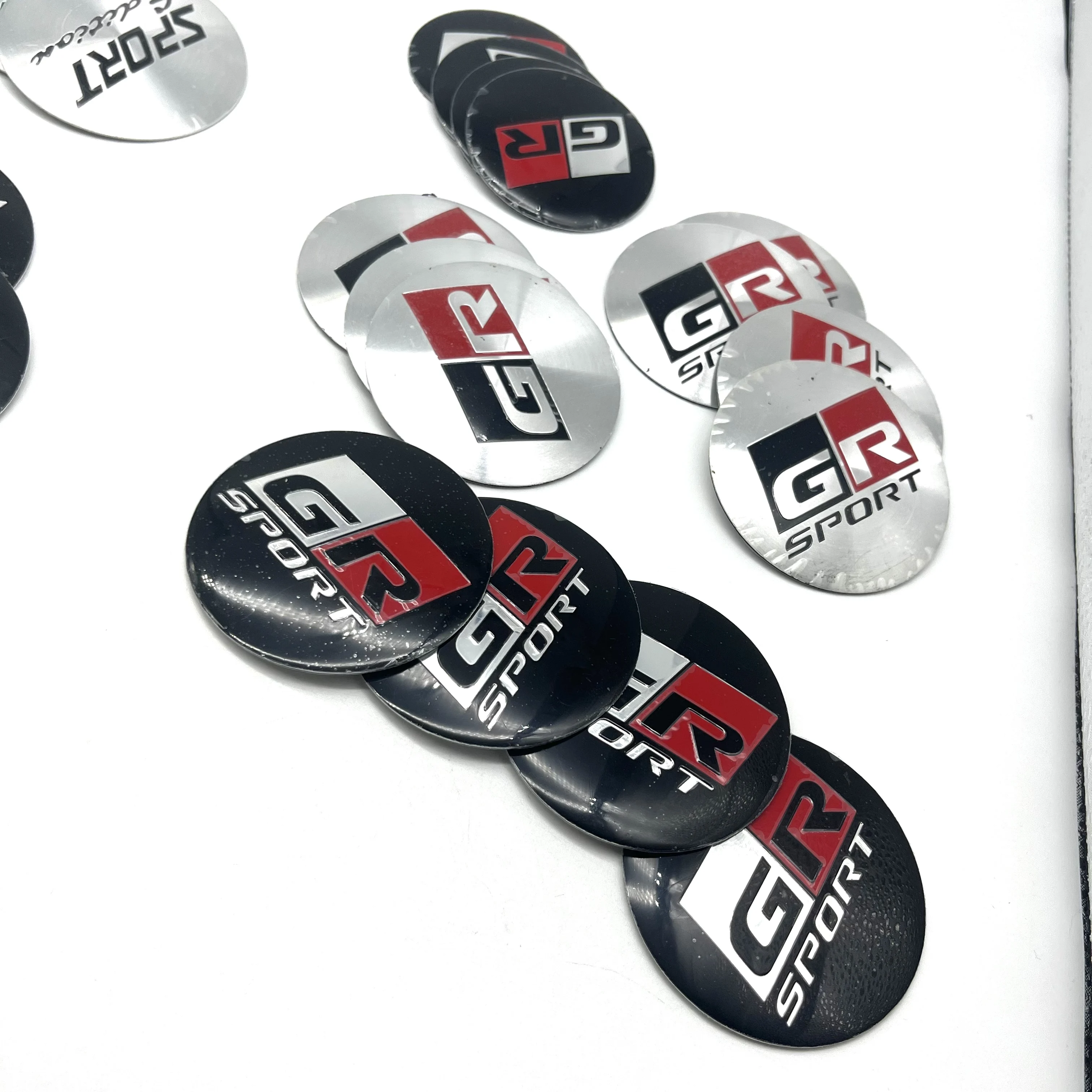 4pcs 56mm 60mm 65mm Universal Car Wheel Center HubCap Sticker ABS 3D GR Sport Badge Emblem Sticker Car Styling Auto Accessorie