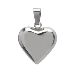 Stainless Steel Silver Plated 2.1x2cm Large Heart Charm Pendants for Women Girls Jewelry DIY Necklaces Making Findings