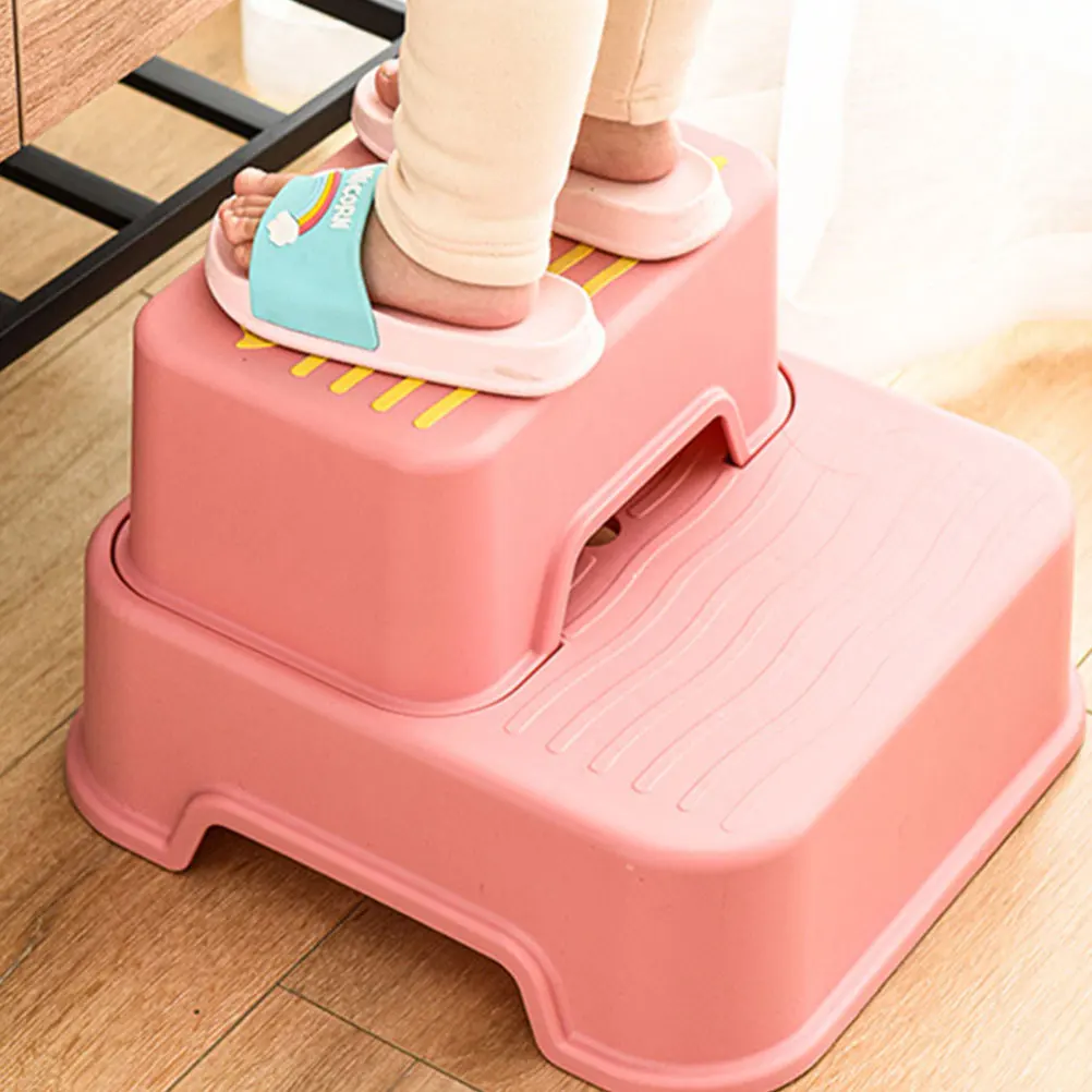 1 Set rutschfester Fußhocker für Kinder, abnehmbarer zweilagiger Kinderhocker für Badezimmer, Toilettentraining, stehender Tritthocker für den Heimgebrauch