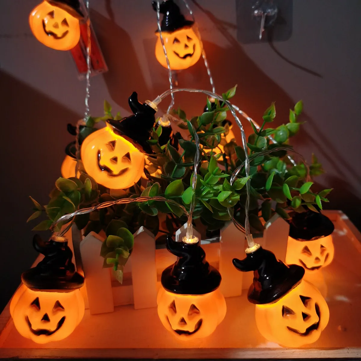Halloween Dekorationen Lichter Kürbis Lichterketten Kürbis Laterne Lichter Halloween Home Party Hof Wandt ür Dekor Lichter – Detail 6