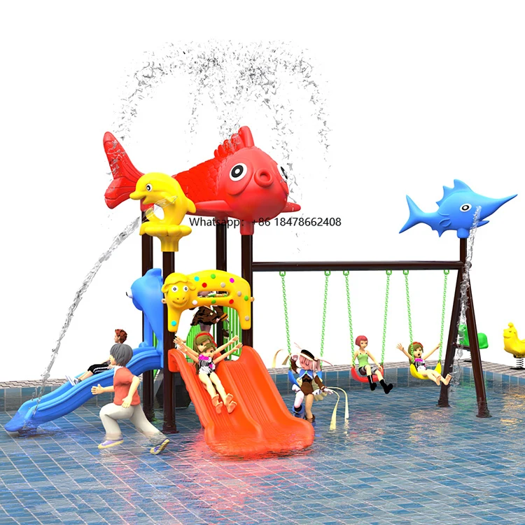 

Children Game Kids Large Outdoor Amusement Playground Pool Park Equipment Comercial 30 Feet Kid Mini Water Slide