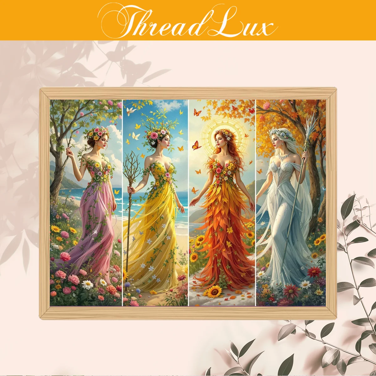 1 قطعة 30x40 سنتيمتر-11.8x15.7 بوصة فرملس 11CT/14CT قماش مطبوع عبر الابره لتقوم بها بنفسك مجموعة ، الجنية