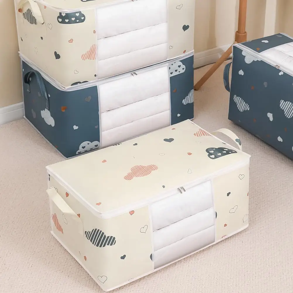 1 قطعة حقيبة تخزين اللحاف كبيرة/صغيرة صندوق تخزين ملابس حقيبة سعة كبيرة الغبار واقية الرطوبة المنظم فرز أكياس