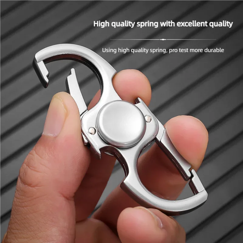 EDC Metalen Karabijnhaak Fidget Spinner Zinklegering Spinning Gyro Stress Relief Speelgoed Flesopener Roterende Antistress Fidgeting Speelgoed